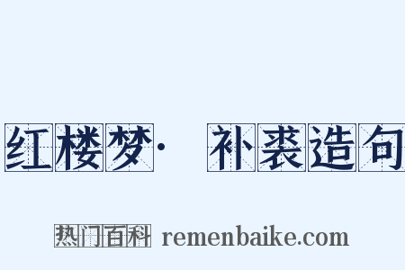 红楼梦·补裘造句是什么意思的图片